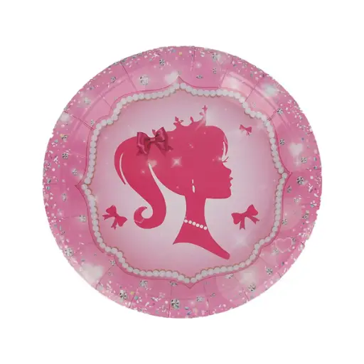 [48323] Barbie Girl Paper Plate Pl 9", 10pcs