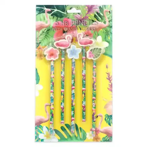 [AJ1123/1120] Tropical Flamingo Pencil Set – 5 pcs