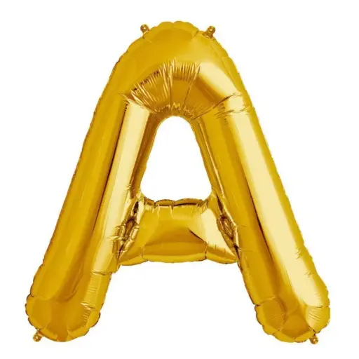 [100000005713/12865] Gold Letter A Foil Balloon 17 Inch