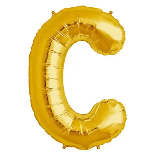 [100000005715/12867] Gold Letter C Foil Balloon 17 Inch