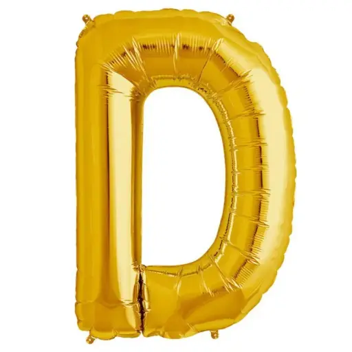 [100000005716/12868] Gold Letter D Foil Balloon 17 Inch
