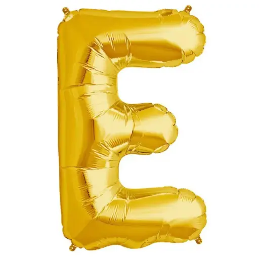 [100000005717/12869] Gold Letter E Foil Balloon 17 Inch