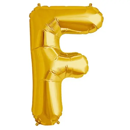 [100000005718/12870] Gold Letter F Foil Balloon 17 Inch