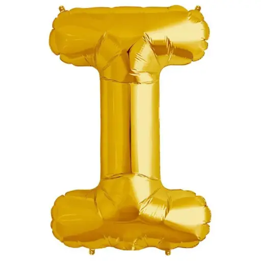 [100000005721/12873] Gold Letter I Foil Balloon 17 Inch