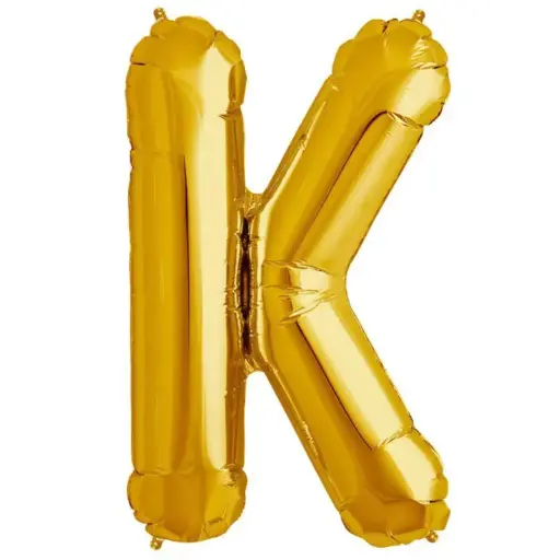 [100000005723/12875] Gold Letter K Foil Balloon 17 Inch