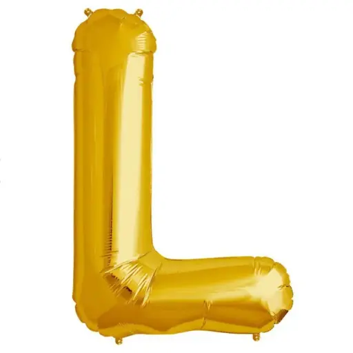 [100000005724/12876] Gold Letter L Foil Balloon 17 Inch