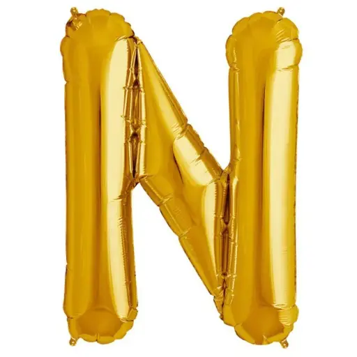 [100000005726/12878] Gold Letter N Foil Balloon 17 Inch