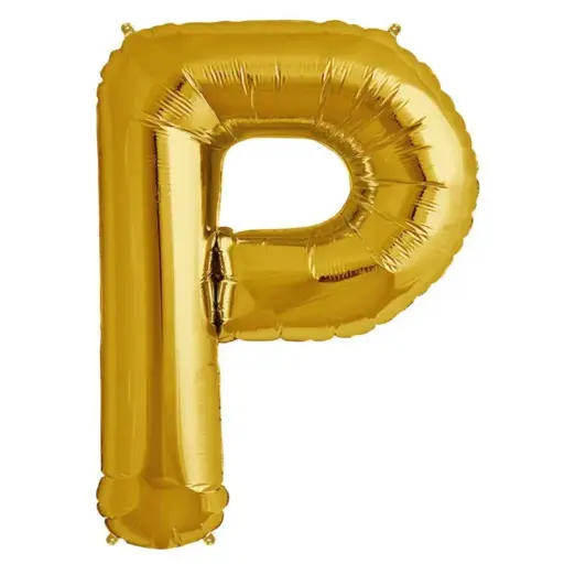 [100000005728/12880] Gold Letter P Foil Balloon 17 Inch