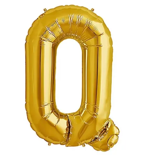 [100000005729/12881] Gold Letter Q Foil Balloon 17 Inch
