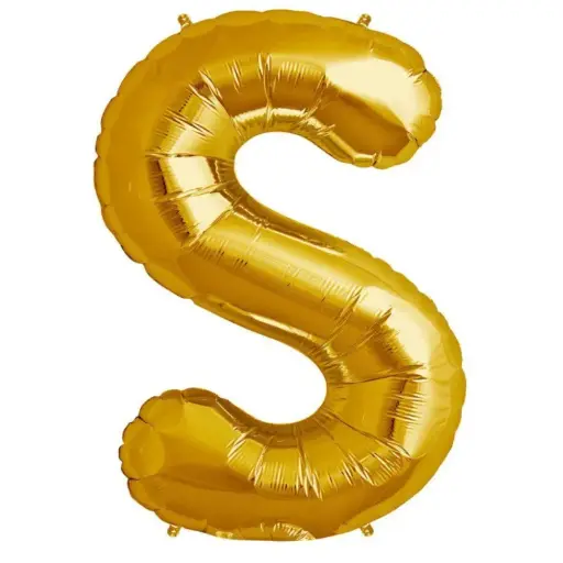 [100000005731/12883] Gold Letter S Foil Balloon 17 Inch
