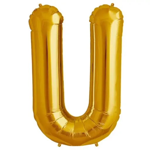 [100000005733/12885] Gold Letter U Foil Balloon 17 Inch