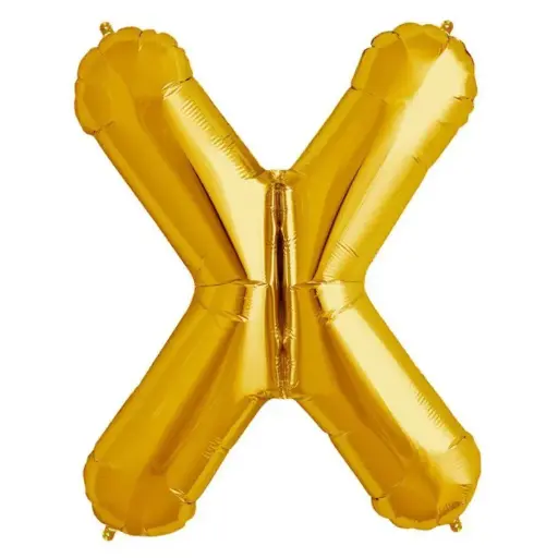 [100000005736/12888] Gold Letter X Foil Balloon 17 Inch