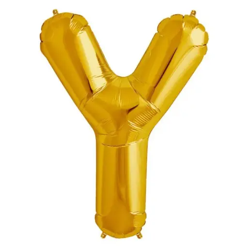 [100000005737/12889] Gold Letter Y Foil Balloon 17 Inch