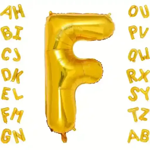 [100000006524/14475] Gold Letter F Foil Balloon 40 Inch