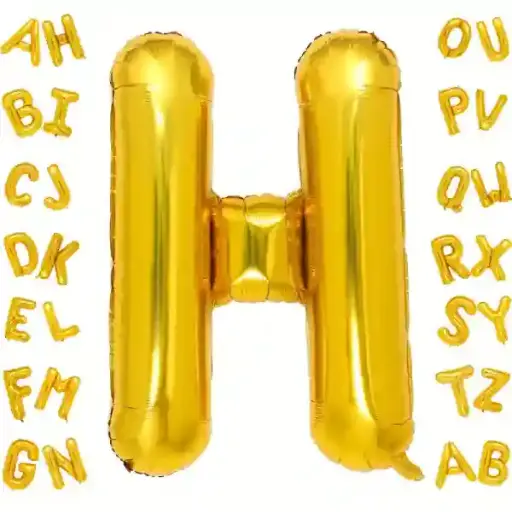 [100000006526/14477] Gold Letter H Foil Balloon 40 Inch