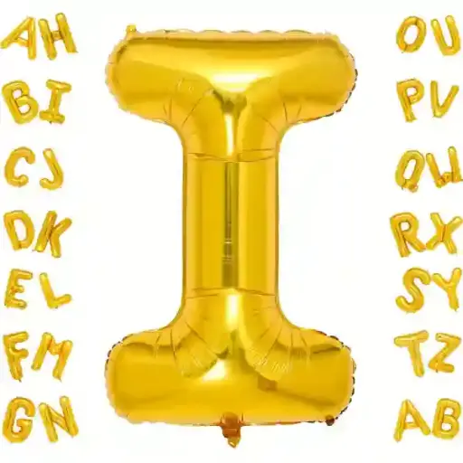 [100000006527/14478] Gold Letter I Foil Balloon 40 Inch
