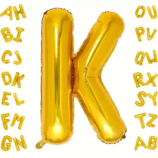 [100000006529/14480] Gold Letter K Foil Balloon 40 Inch