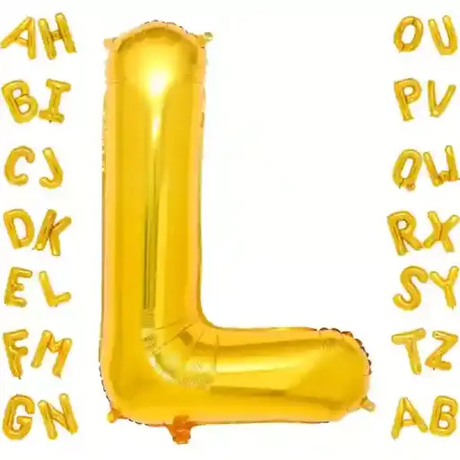 [100000006530] Gold Letter L Foil Balloon 40 Inch