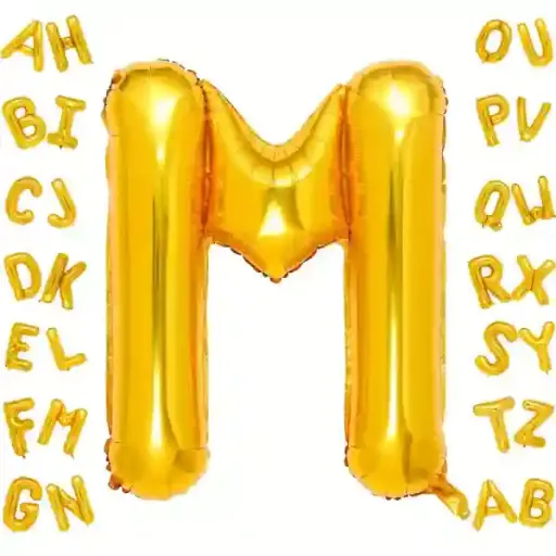 [100000006531/14482] Gold Letter M Foil Balloon 40 Inch