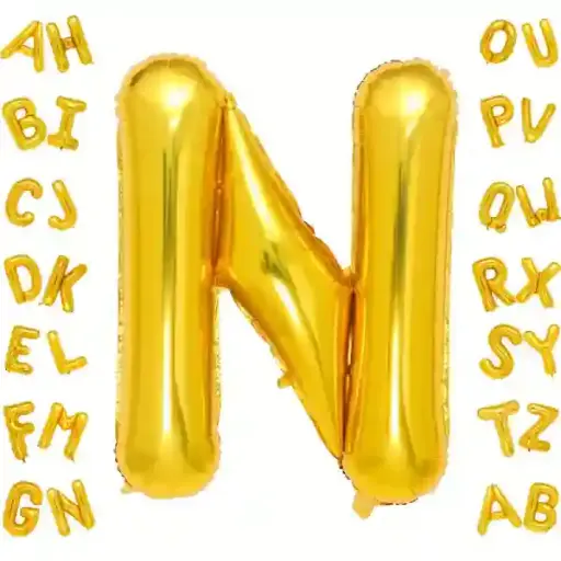 [100000006532/14483] Gold Letter N Foil Balloon 40 Inch