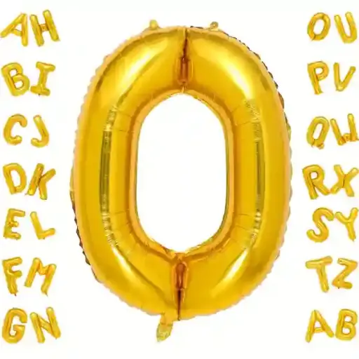 [100000006533/14484] Gold Letter O Foil Balloon 40 Inch