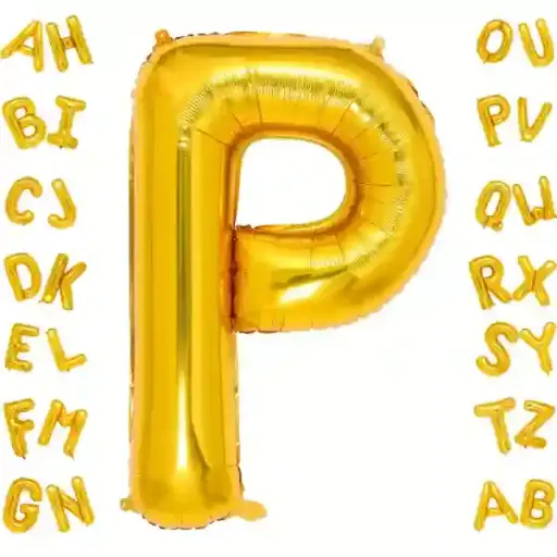 [100000006534/14485] Gold Letter P Foil Balloon 40 Inch