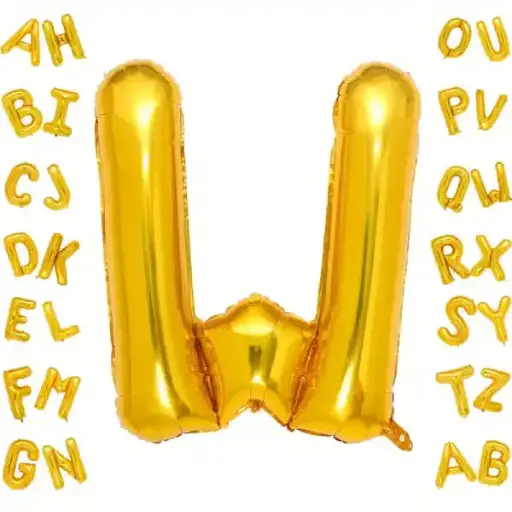 [100000006541/14492] Gold Letter W Foil Balloon 40 Inch