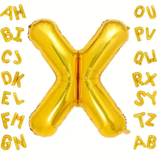 [100000006542/14493] Gold Letter X Foil Balloon 40 Inch