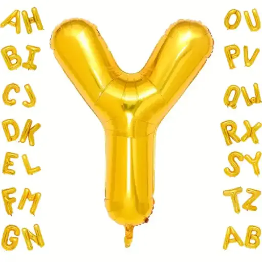 [100000006543/14494] Gold Letter Y Foil Balloon 40 Inch