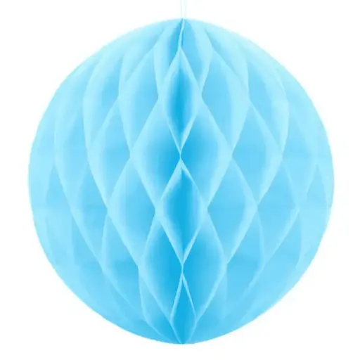 [100000007658] Baby Blue Honeycomb Ball Paper Decorative Lantern 9.5 in
