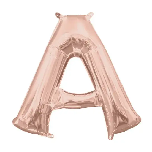 [100000010301] Rose Gold Letter A Foil Balloon 17 Inch