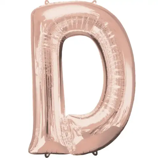 [22053] Rose Gold Letter D Foil Balloon 17 Inch 