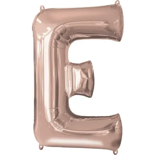 [100000010305/22054] Rose Gold Letter E Foil Balloon 17 Inch 