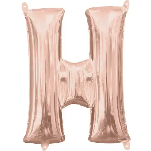 [100000010308/22057] Rose Gold Letter H Foil Balloon 17 Inch 