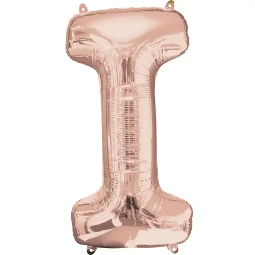 [100000010309/22058] Rose Gold Letter I Foil Balloon 17 Inch 