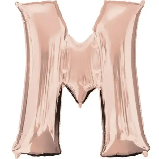 [100000010313/22062] Rose Gold Letter M Foil Balloon 17 Inch 