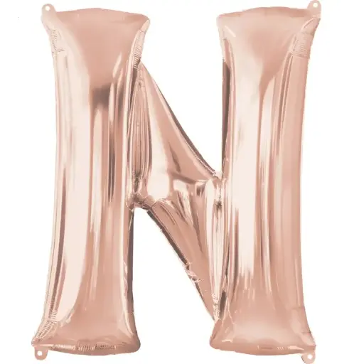 [100000010314/22063] Rose Gold Letter N Foil Balloon 17 Inch 
