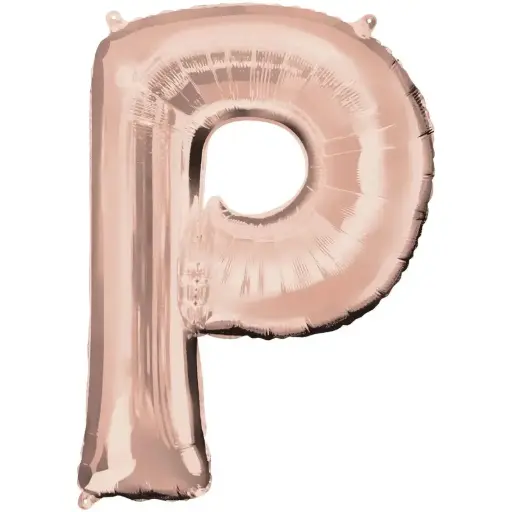 [100000010316/22065] Rose Gold Letter P Foil Balloon 17 Inch 