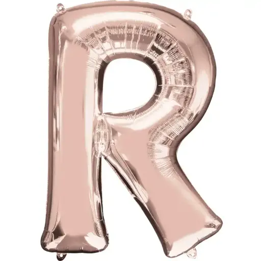 [22067] Rose Gold Letter R Foil Balloon 17 Inch 