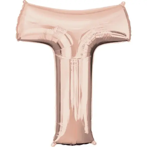 [22069] Rose Gold Letter T Foil Balloon 17 Inch 