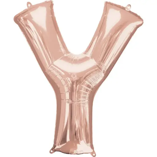 [100000010325/22074] Rose Gold Letter Y Foil Balloon 17 Inch 