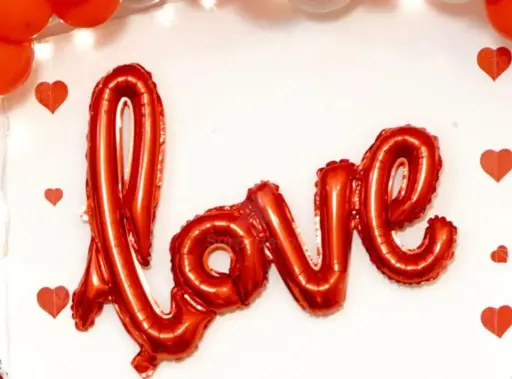 [100000010330/00022079/V-019] LOVE FOIL BALLOON RED/ROSE GOLD