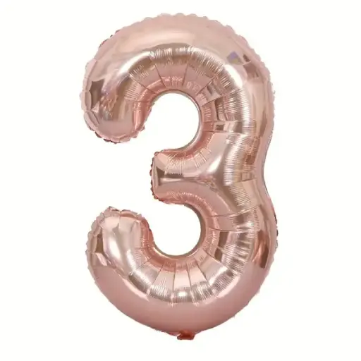 [100000011361] Rose Gold Foil Number Balloon 3 – 17 Inch