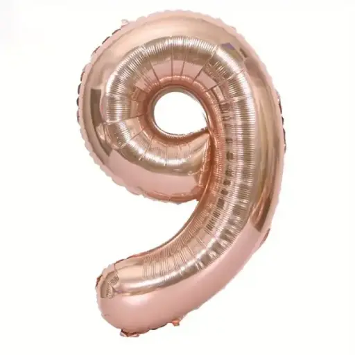 [100000011367/24193] Rose Gold Foil Number Balloon 9 – 17 Inch