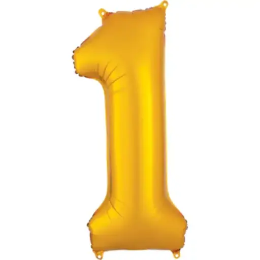 [100000011396/24222] Gold Foil Number Balloon 1 – 40 Inch 