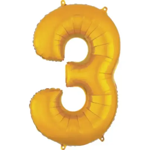 [100000011398/24224] Gold Foil Number Balloon 3 – 40 Inch 