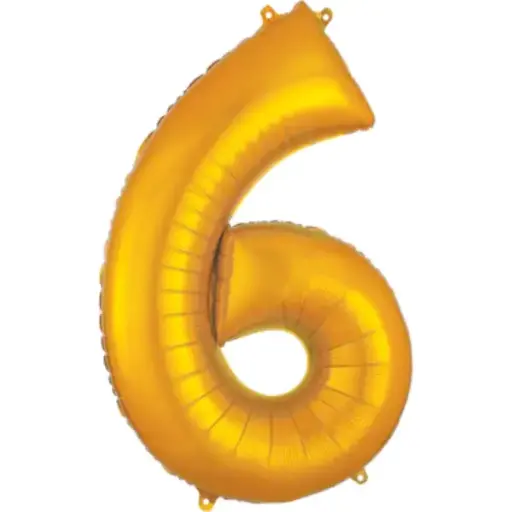 [100000011401 /24327] Gold Foil Number Balloon 6 – 40 Inch 
