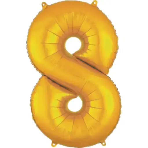 [100000011403/24329] Gold Foil Number Balloon 8 – 40 Inch 