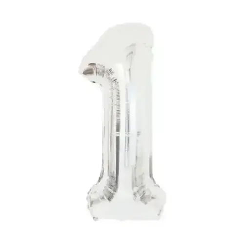 [100000011406/24332] Silver Foil Number Balloon 1 – 40 Inch