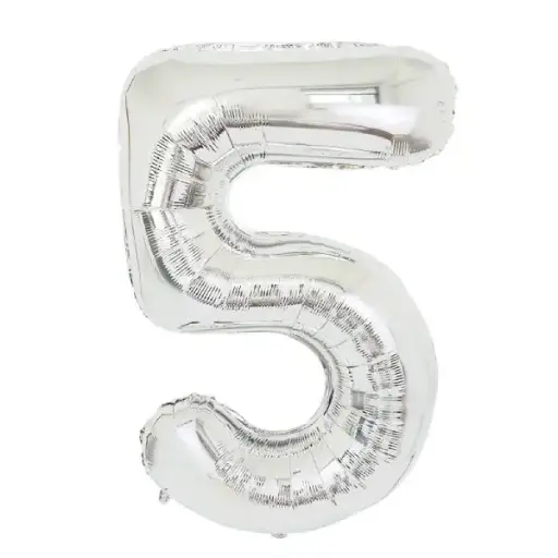 [100000011410] Silver Foil Number Balloon 5 – 40 Inch